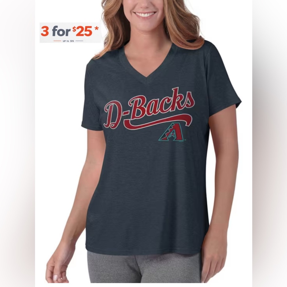 ARIZONA DIAMONDBACKS
WOMENS GRAPHITE V NECK T-SHIRT